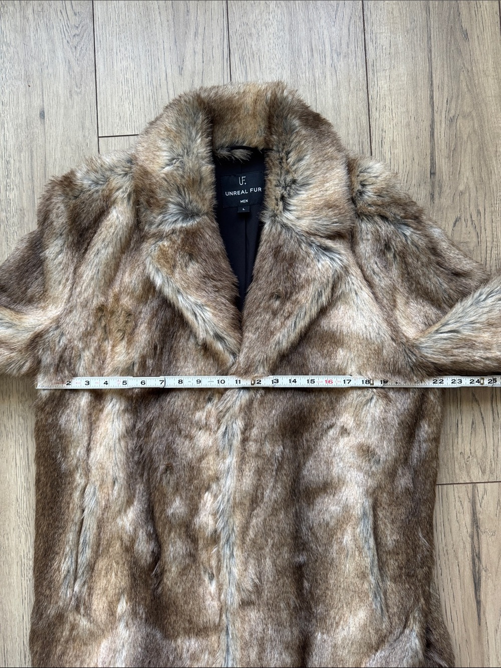 Unreal Fur Lupin Blazer Faux Fur Coat Brown Men’s Large Certified Vegan - Picture 4 of 11